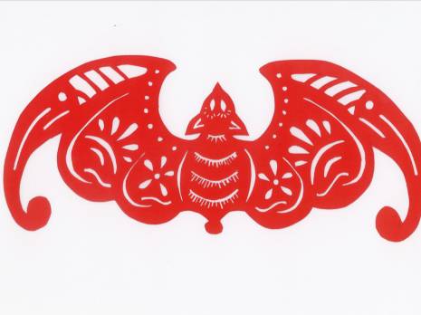 paper cut of a bat