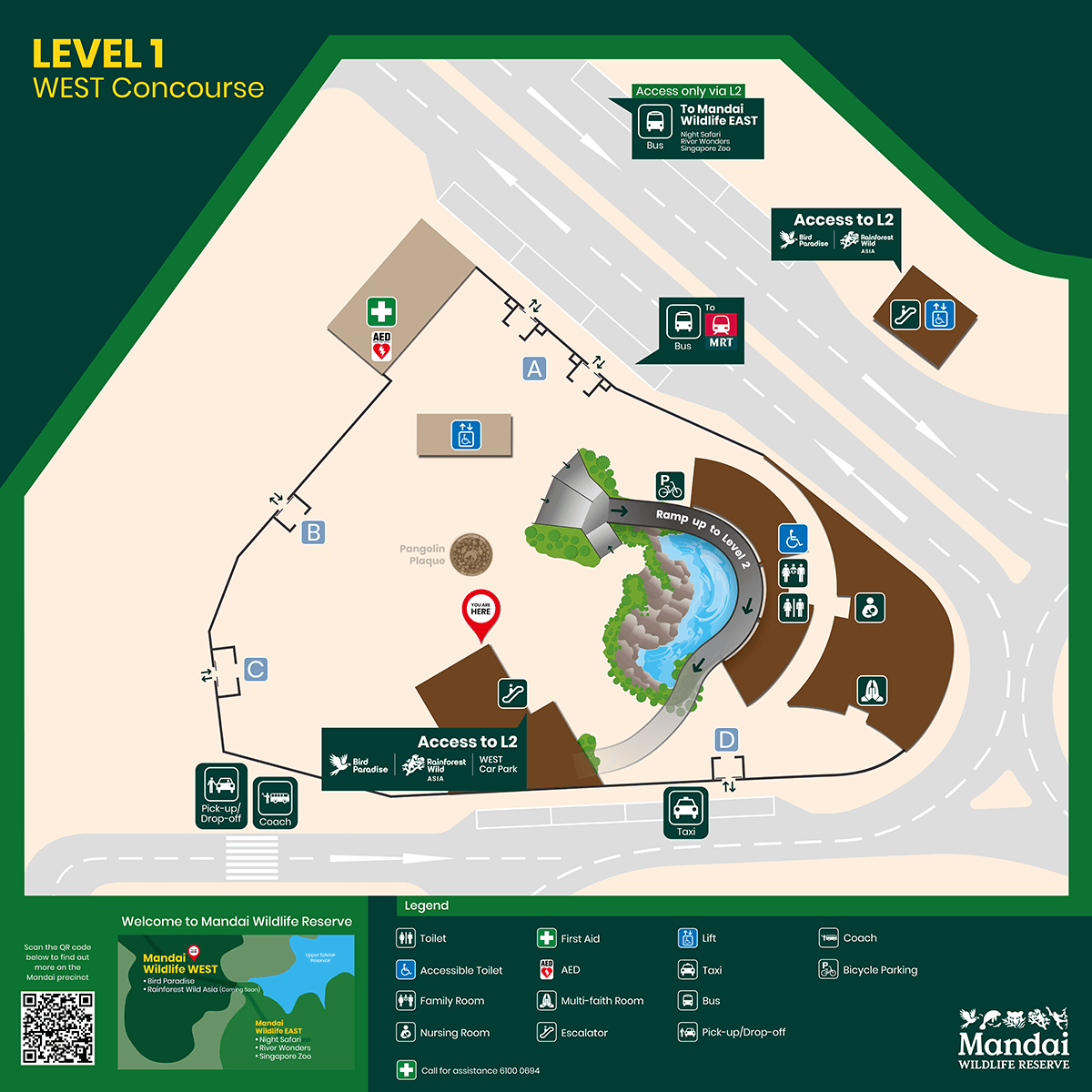 Mandai Wildlife West Level 1 Map