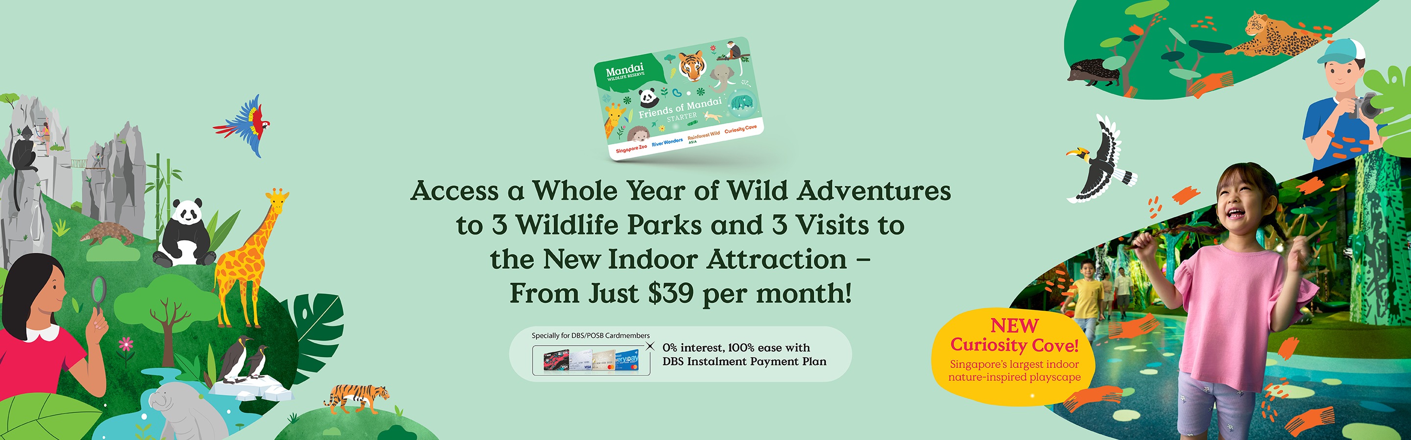 Access a Whole Year of Wild Adventures to 3 Wildlife Parks and 3 Visits to the New Indoor Attraction From Just $39 per month