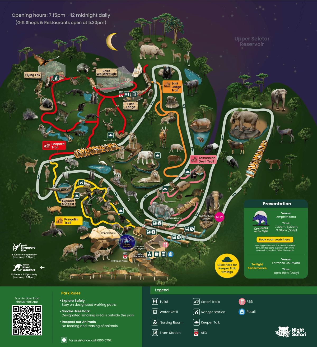 Night Safari Park Map