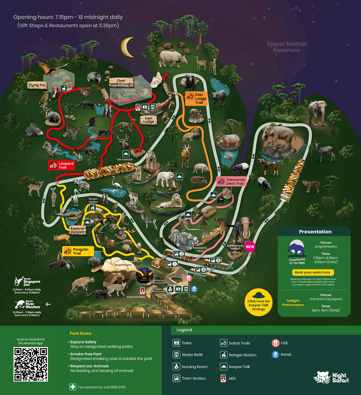 Night Safari Park Map