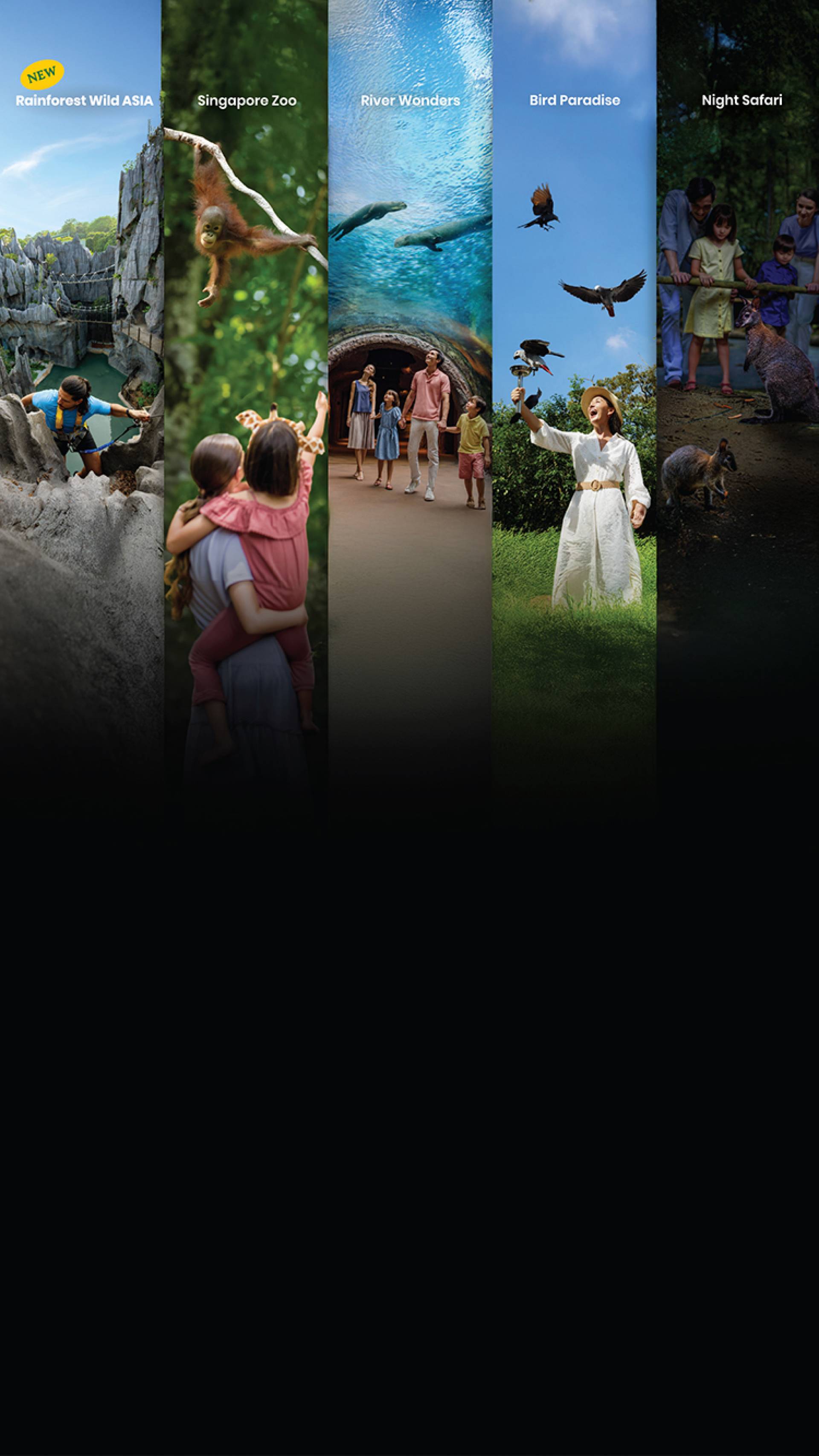 Destination Pass. Visit 5 wildlife parks to enjoy up to 50% savings and 5 days flexibility.