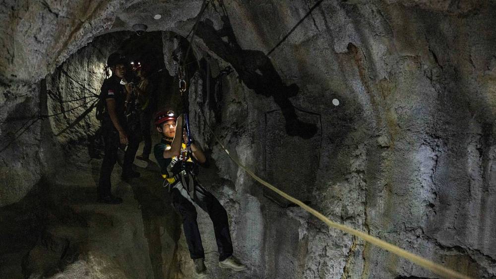 adventure in the darkness of a cave