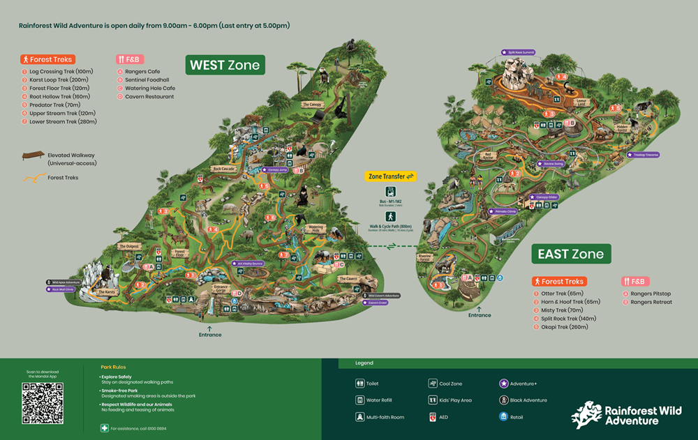 Rainforest Wild Adventure Park Map