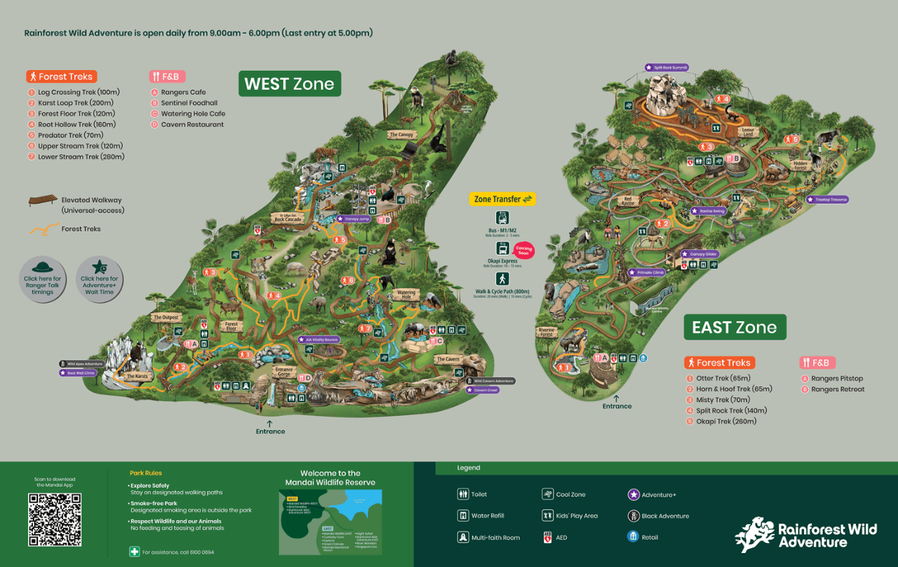 Rainforest Wild Adventure Park Map