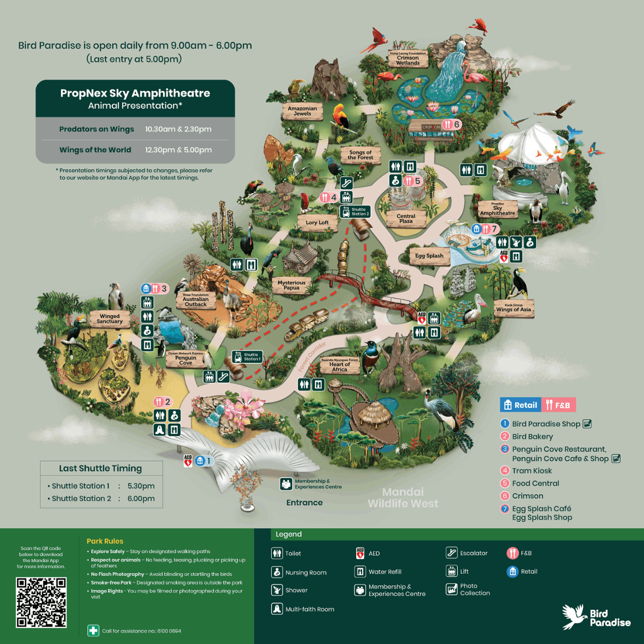 Bird Paradise Attraction Map