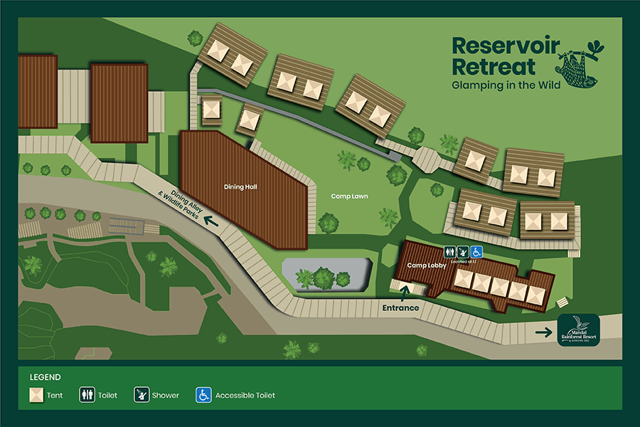 Glamping in the Wild — Reservoir Retreat Map